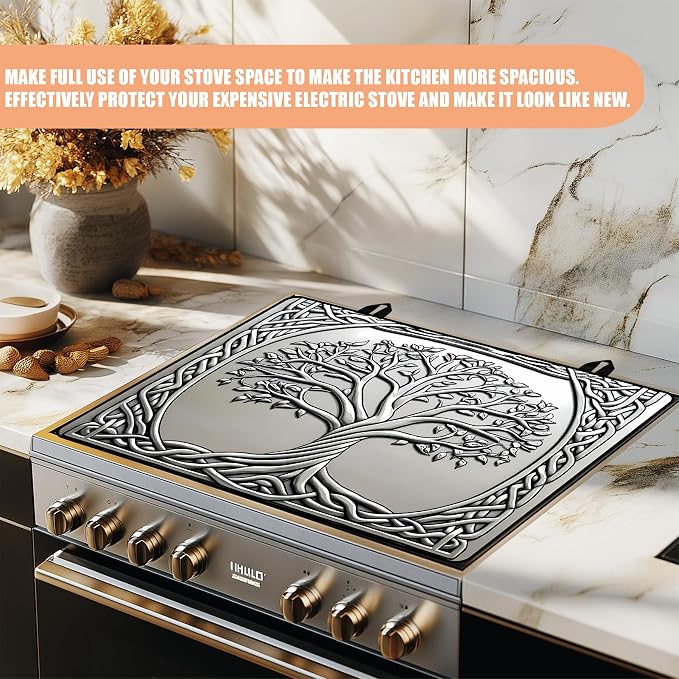 28"x20" Anti-Slip Electric Stove Top Cover Square-Tree Foldable Heat-Resistant - Image 5
