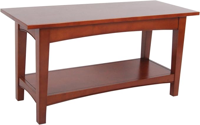 Shaker Cottage Bench in Cherry – Entryway Furniture, Shoes Shelf, Coffee Table by AlaterreFurniture