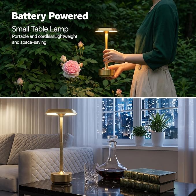 Mevnxi Cordless Table Lamp, Portable LED Desk Lamp, 5000mAh Battery Operated - Image 3