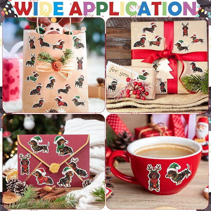 Haooryx Christmas Dachshund Sticker Roll - Image 7