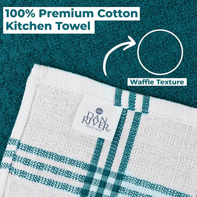 DAN RIVER Premium Teal Kitchen Towels - Image 7