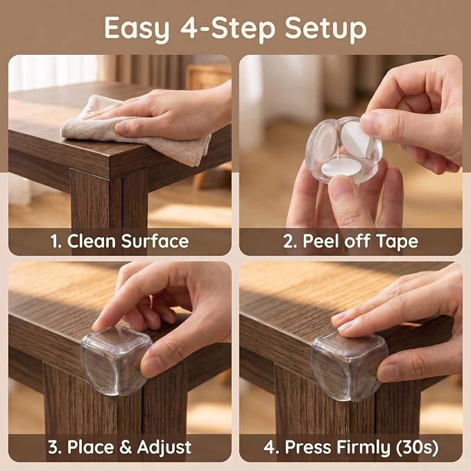 16 Pack Clear Baby Corner Protectors – Teardrop-Shaped & Spherical Furniture - Image 3