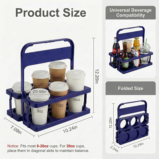 6 Cup Drink Carrier for Delivery - Image 2
