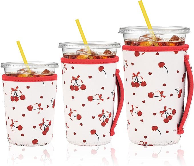KJQJLY 3 Pack Reusable Iced Coffee Sleeves by KJQJLY