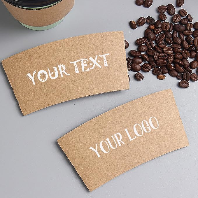 20-300 PCS Personalized Coffee Cup Sleeves, Custom Coffee Sleeve Corrugated - Image 5