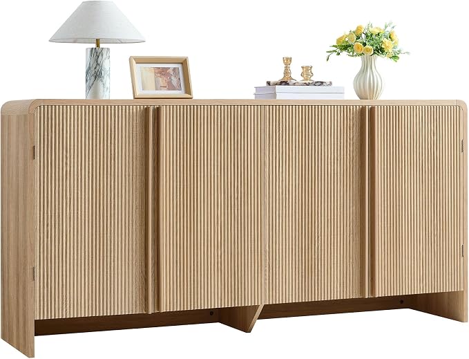AMERLIFE 63" Fluted Sideboard Buffet Cabinet - Image 9