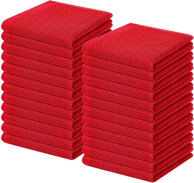 Homaxy 100% Cotton Waffle Weave Kitchen Dish Cloths, Ultra Soft Absorbent Quick by Homaxy
