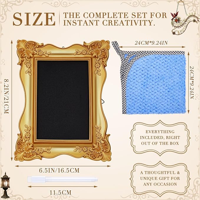 1 Pack Framed Tabletop Chalkboard Sign, Rustic Frame, Hanging Chalkboard - Image 2