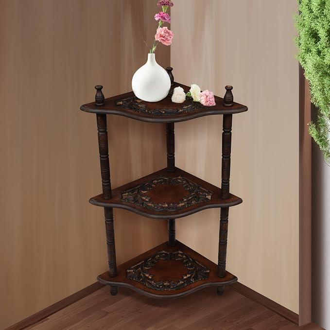 Corner Shelf - 3-Tier Space-Saving Corner Bookshelf Stand - Image 3