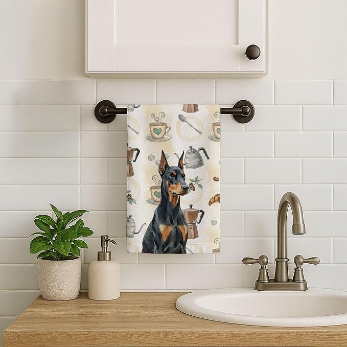 Caroline's Treasures Doberman Pinscher Coffee Bar Kitchen Towel Velour Plush - Image 7