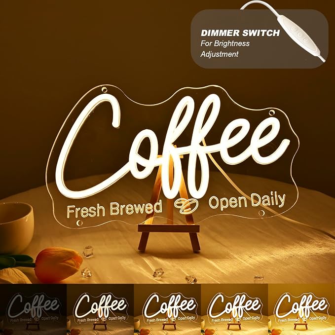 Britrio Coffee Neon Sign for Home Coffee Bar Station Kitchen Dinning Room - Image 3