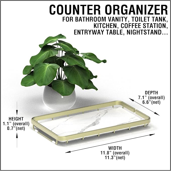 Counter Organizer for Bathroom, Kitchen or Coffee Bar, Metal Shelf - Image 3