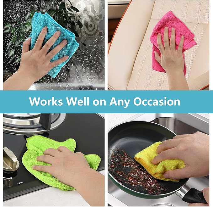 HOMEXCEL Microfiber Cleaning Cloth 210GSM, Size:11.5" x 11.5", Ultra-Soft - Image 6
