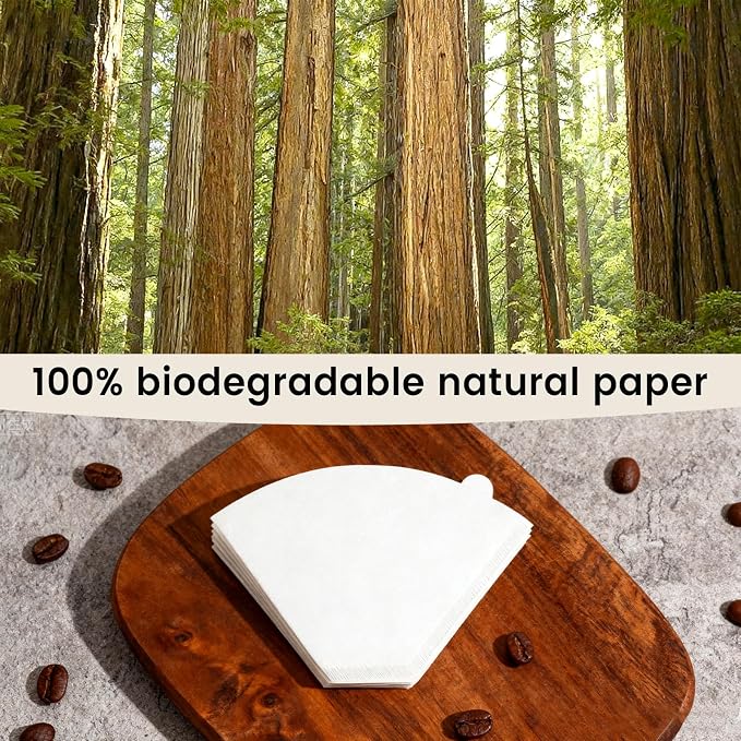 Niveaya Coffee Filters 200 Count, Natural Paper Coffee Filter 8-12 Cup - Image 7