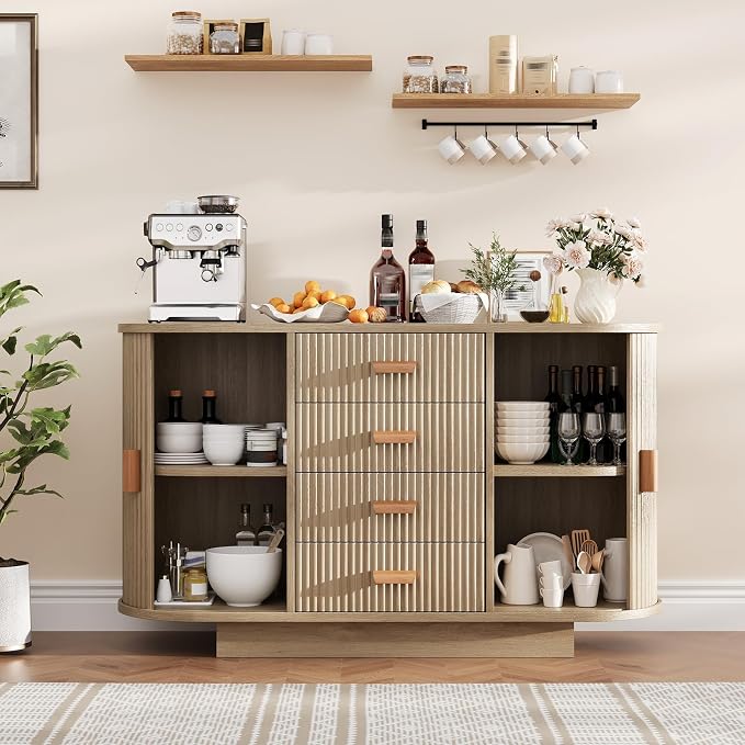 47" Fluted Sideboard Buffet Cabinet - Image 3