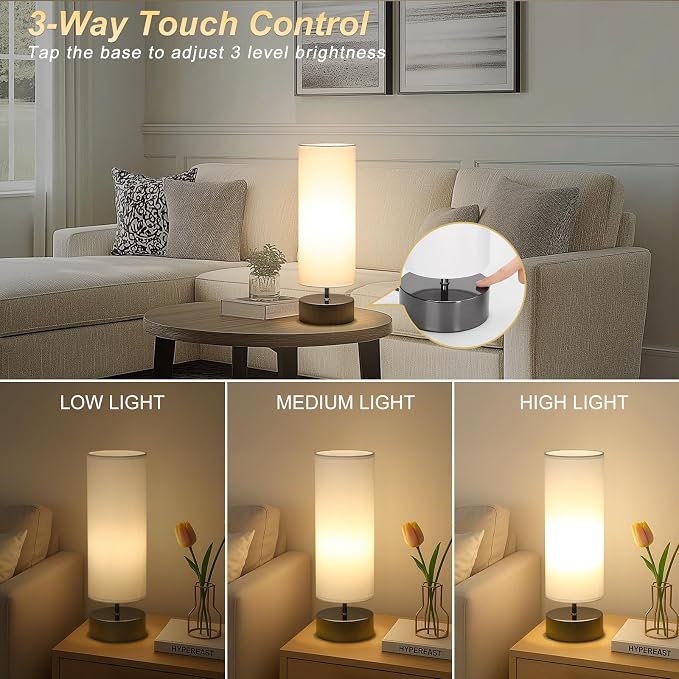 Touch Table Lamp, 3-Way Dimmable Modern Minimalist Accent Bedside Lamp - Image 3