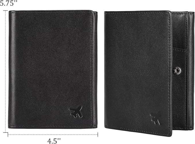 Polare Napa Leather Pilot Wallet Passport Holder RFID Blocking Tri-fold Travel - Image 4
