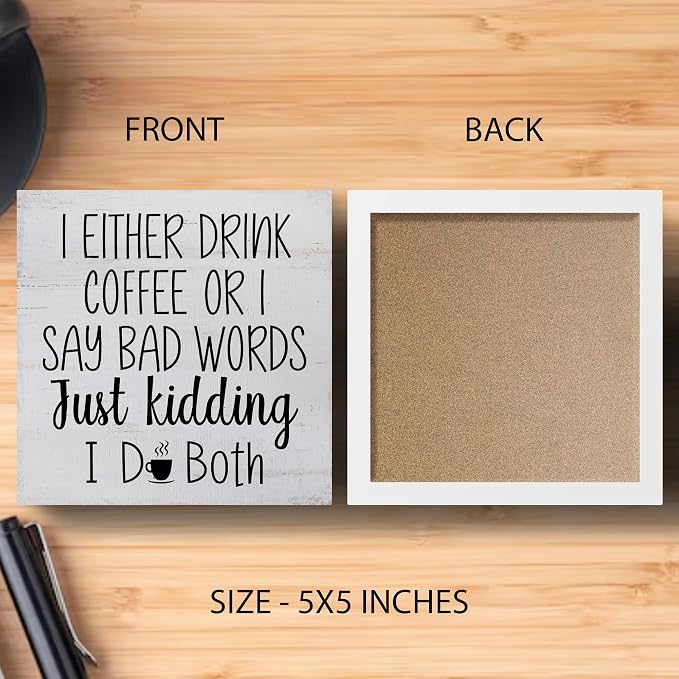 Coffee Decor for Bar Accessories Station Corner Home Kitchen Office, Drink or I - Image 6