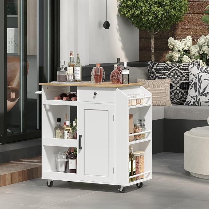 MAHANCRIS Kitchen Island with Power Outlet, Kitchen Storage Island with Drawer - Image 5