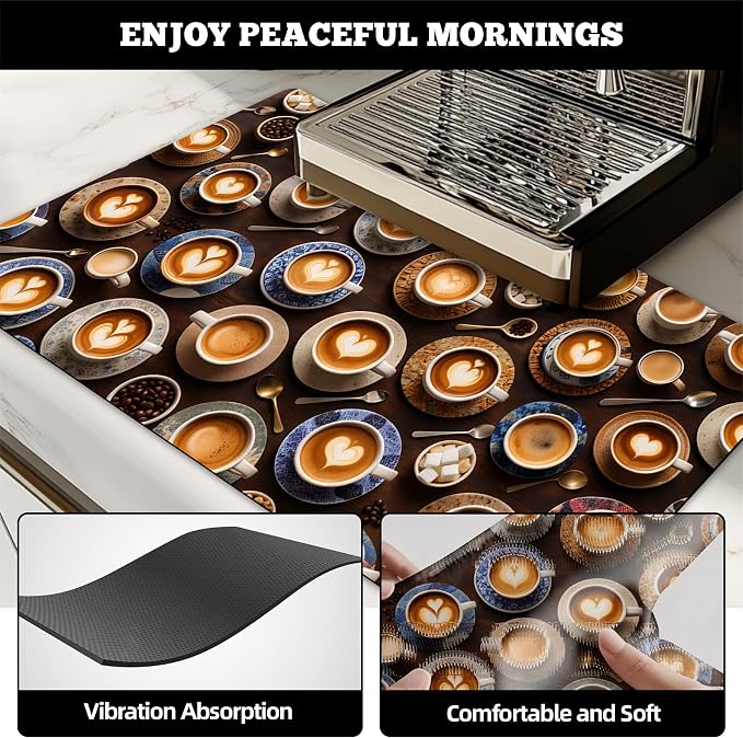NYZE Coffee Mat Absorbent Non Slip Dish Drying Mat - Image 3