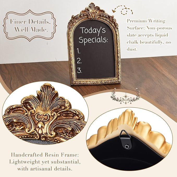 Framed Tabletop Chalkboard Sign, Rustic Frame, Hanging Chalkboard, Menu Board - Image 3
