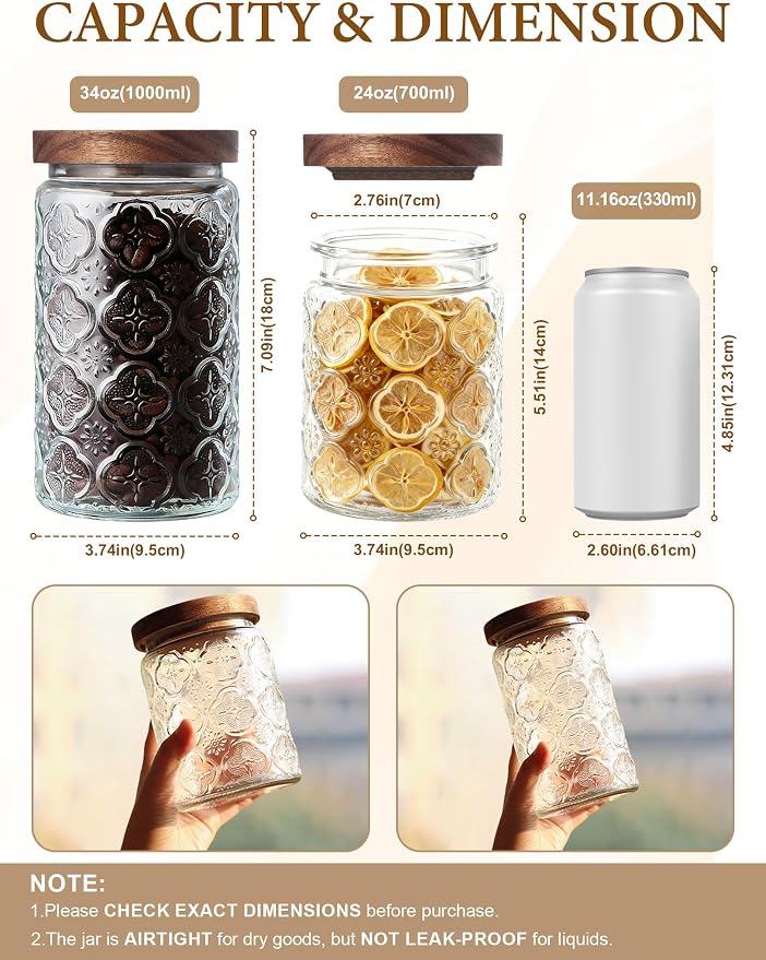 Vintage Glass Jar with Wood Lid - Image 2