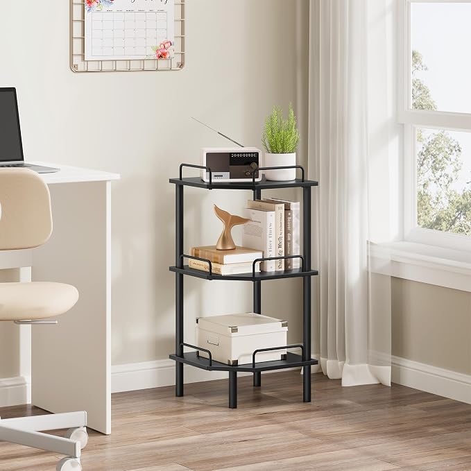 Tajsoon Corner Shelf Stand, 3 Tier Industrial Corner Shelves, Corner Shelving - Image 8