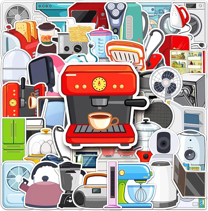 50Pcs Home Appliance Stickers, Waterproof Vinyl Kitchen Appliance Stickers - Image 7