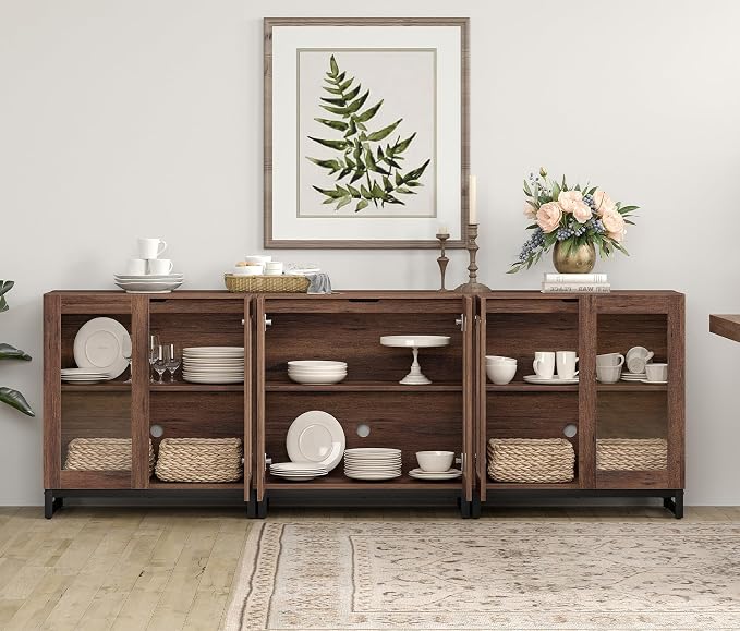 WAMPAT Sideboard Buffet Cabinets, Modern Credenza Sideboard - Image 7