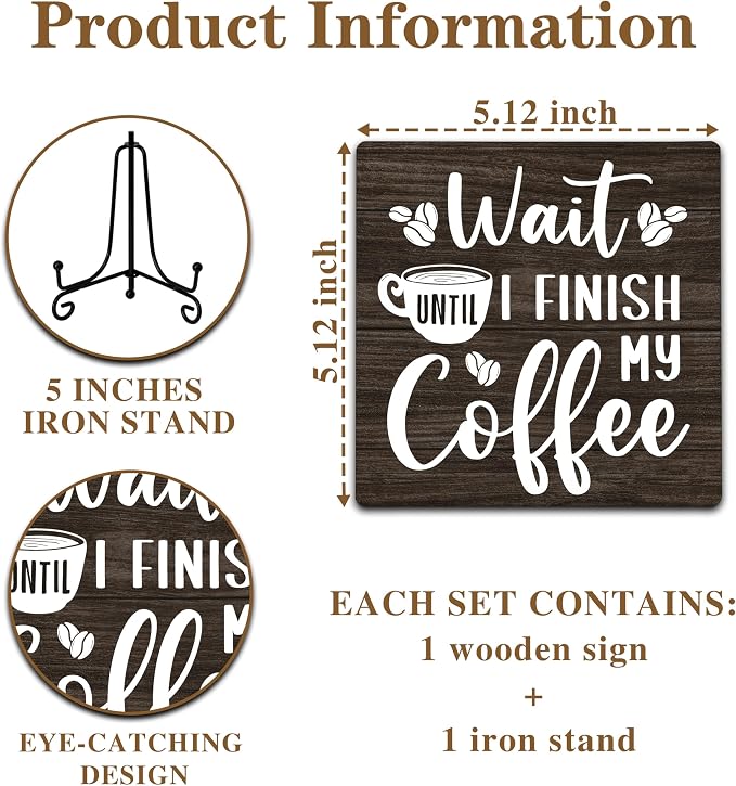 Coffee Bar Decor, Farmhouse Kitchen Table Decorations, Cafe Station Accessories - Image 2