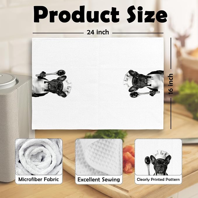 Funny French Bulldog Hand Towels, French Bulldog Gifts - Image 6
