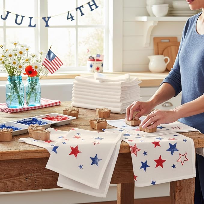 Flour Sack Towels | Tea Towel for Crafts| Kitchen Dish Cotton Blank Towel for - Image 3