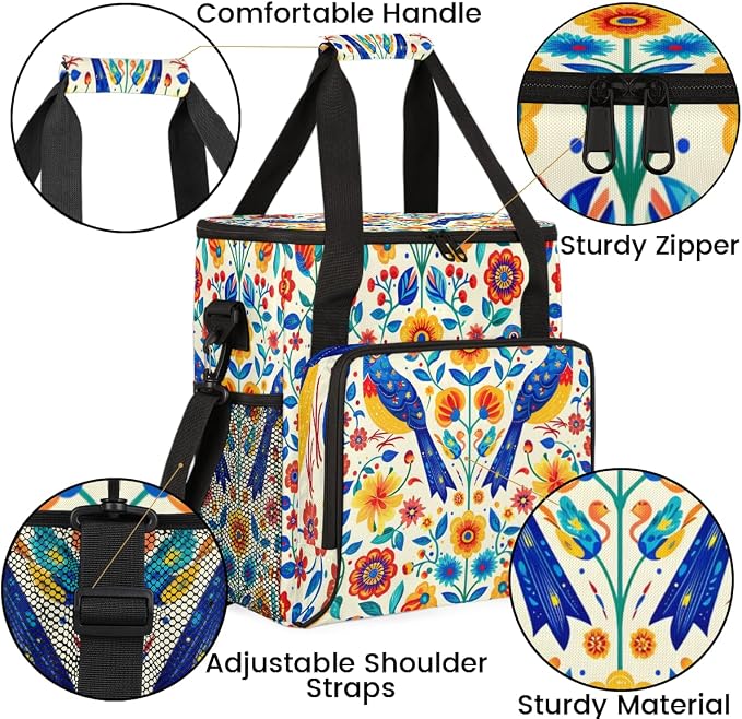Otomi Birds Coffee Maker Travel Bag, Portable Storage Tote Bag - Image 6