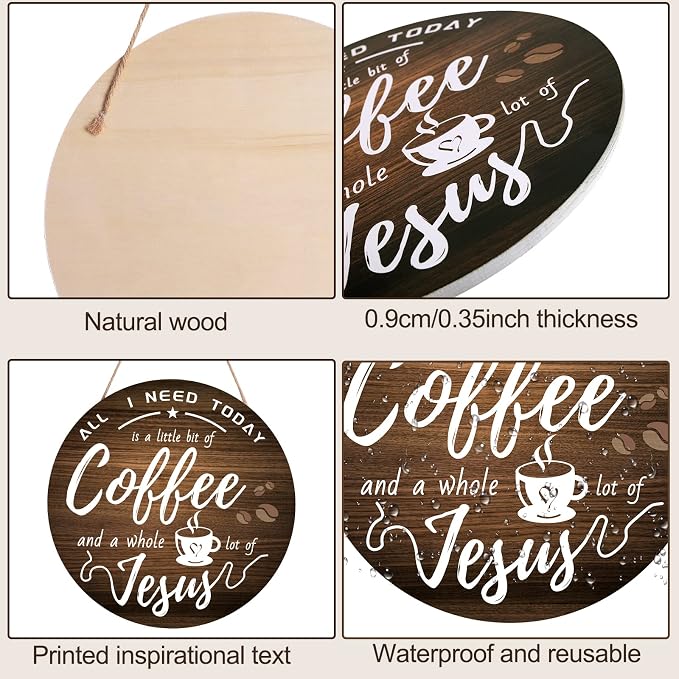 HMASYO Rustic Wood Coffee Bar Signs - Image 7