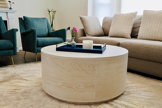 Navy Blue Ottoman Shagreen Leather Coffee Table Tray - Image 4