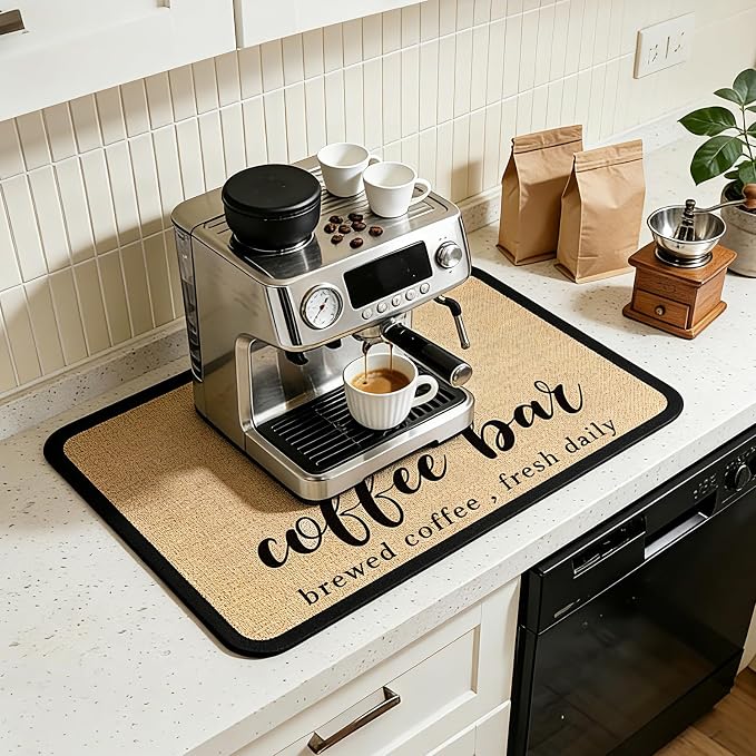 19" x 12" Absorbent Coffee Mat, Hide Stain Dish Drying Mat by AACGIN