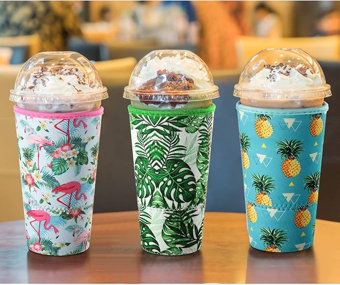 Patelai 4 Pieces Reusable Iced Coffee Sleeve Cup Insulator - Image 6