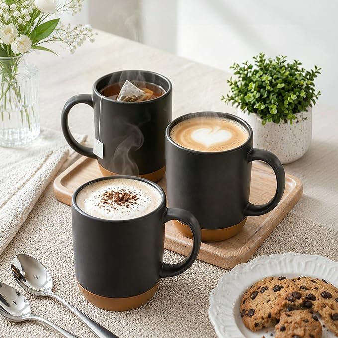 DOWAN Coffee Mugs, 15 oz Mug Set of 2, Large Ceramic Coffee Mug - Image 6