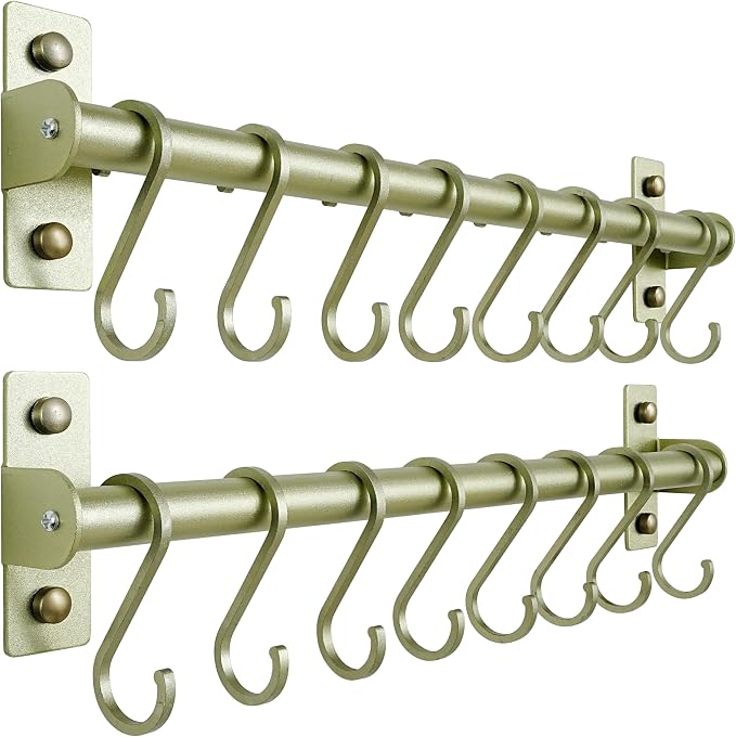 Dseap Kitchen Utensil Holder Hanger, Pot and Pan Rack Wall Mounted, Kitchen Rail by Dseap