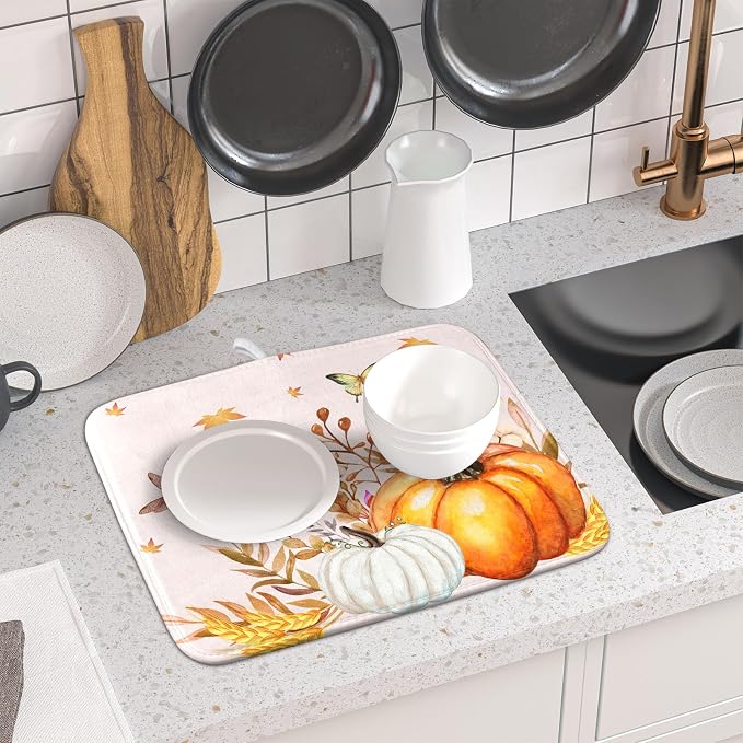 Fall Pumpkin Maple Dish Drying Mat - Image 6