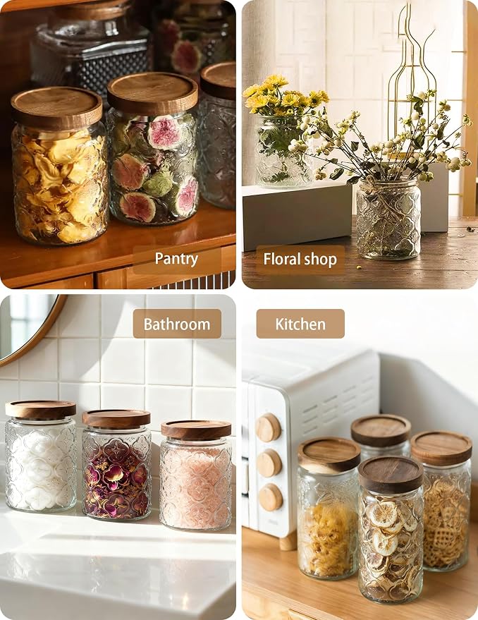 Vintage Glass Jar with Wood Lid - Image 7