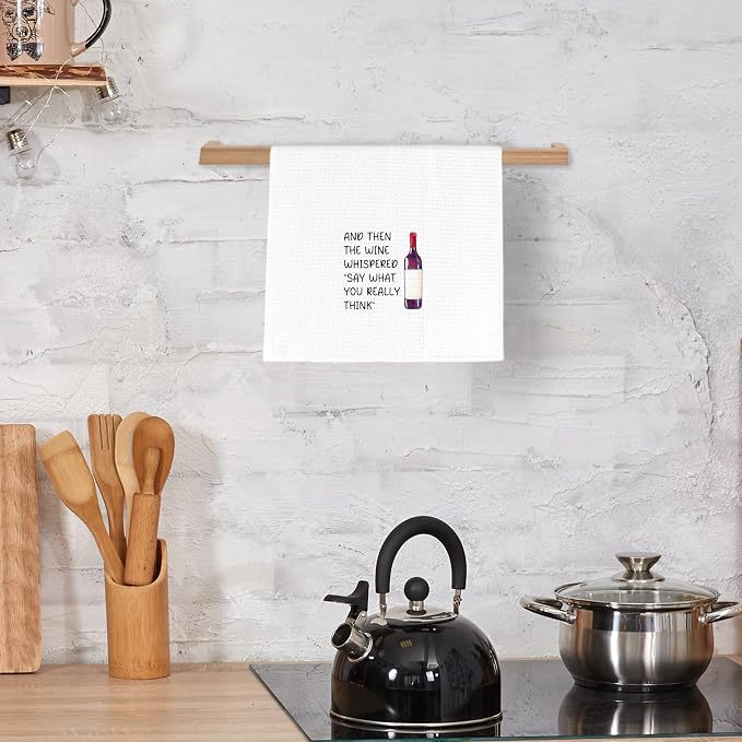 Funny Red Wine Kitchen Dish Towels 16x24 Inch, Gifts - Image 3