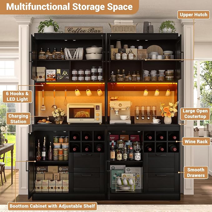 Unikito 72" Tall Pantry Cabinet, Kitchen Pantry Storage Cabinet - Image 7