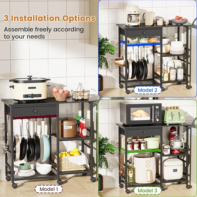 Microwave Cart, 6-Tier Microwave Stand - Image 4
