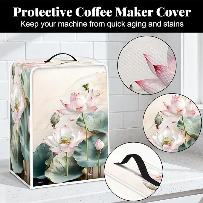 BVBOX Coffee Maker Cover, Durable Dustproof Lightweight Polyester Cotton Blend - Image 7