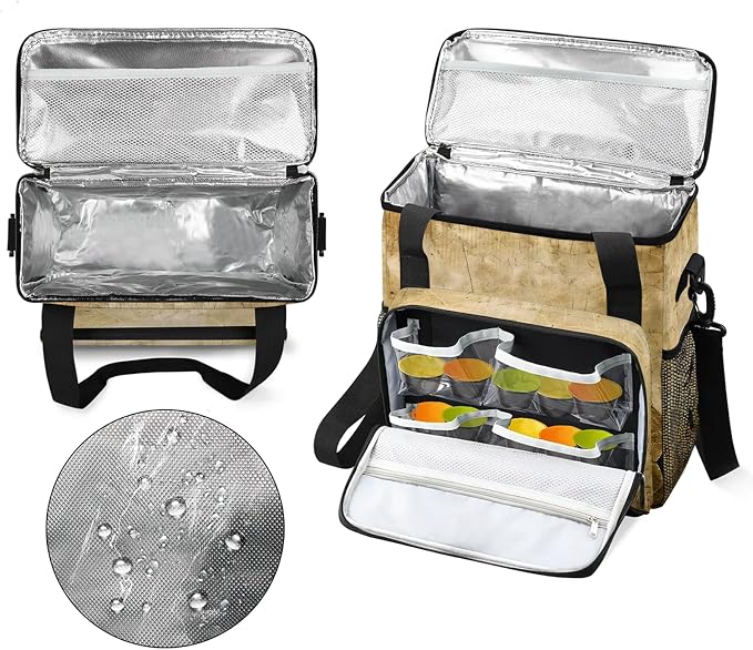 Vintage Soccer Coffee Maker Carring Bag, Large Insulated Storage Organizer Case - Image 3