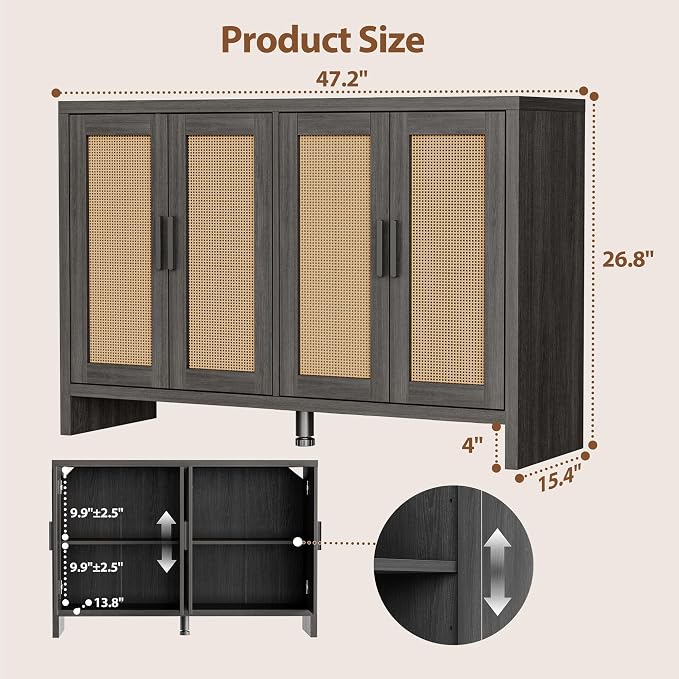 Mericonia Rattan Buffet Cabinet - Image 2