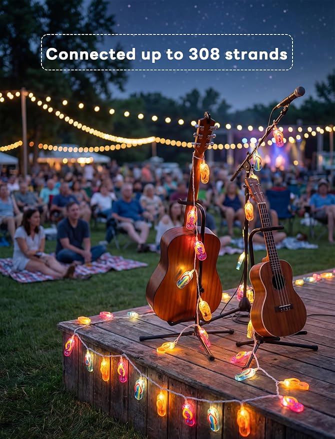Abeja Summer Slipper String Lights, 8.5Ft Outdoor Hawaiian Tropical Decoration - Image 4