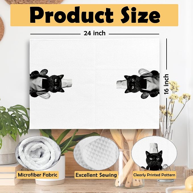 Funny Cat Kitchen Towels Set of 2, Funny Kitchen Decor, Wine Bar Decor - Image 6