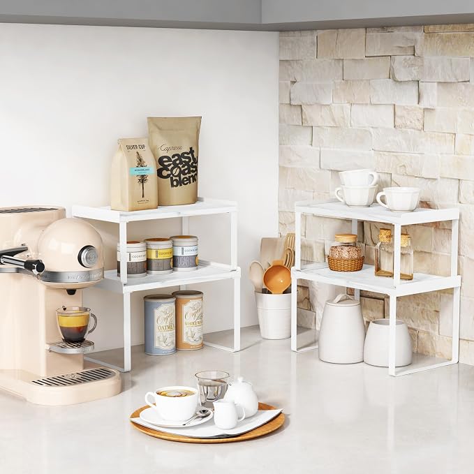 Goozii Counter Shelf Organizer Set of 4, Pantry Shelf Risers - Image 2